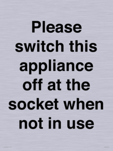 Please switch this appliance off at the socket when not in use